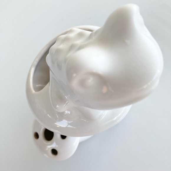 Howard Pierce Pottery Frog on Mushroom Flower Vase in White - Very Rare - HTF - Picture 14 of 16
